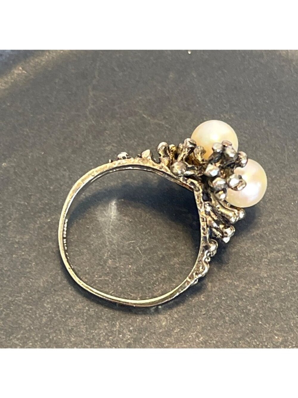 Sterling Pearl Nest Ring MCM Joseph Esposito ESPO Gold Vermeil Size 6.5 Vintage - Picture 14 of 14